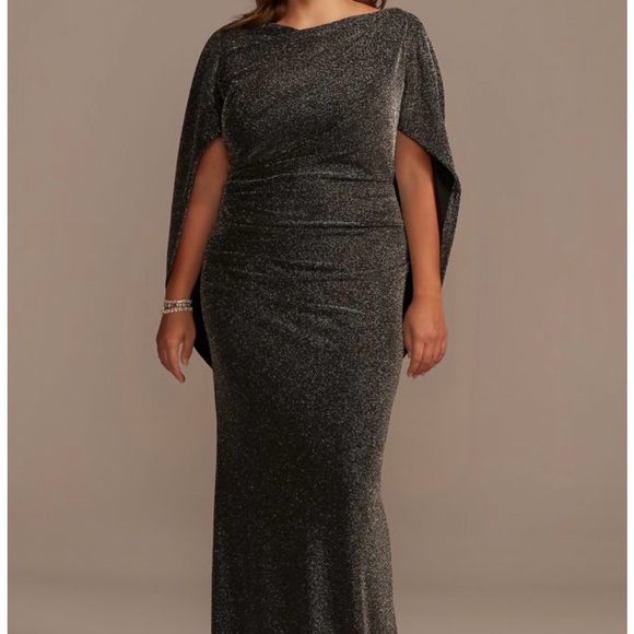 NWT Betsy & Adam Glittering Black Maxi Dress - Picture 13 of 13